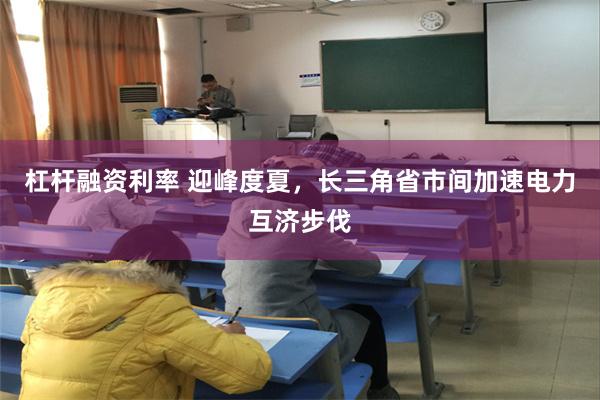 杠杆融资利率 迎峰度夏，长三角省市间加速电力互济步伐